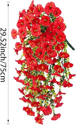 Shitafe 2PCS Fleurs Artificielle Suspendue, 75CM Fleurs Artificielle Extérieur, Pétunia Artificielles, Plant-ES Artificielles Simulation, pour Balcon Jardin Patio Mariage Partys Décoration - Nail Gallerys