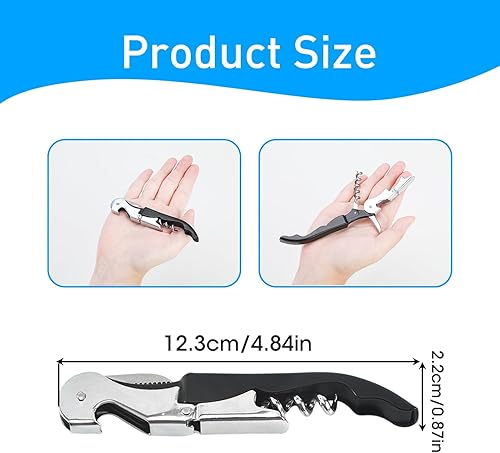 Zuroki Tire Bouchon Sommelier Professionnel, Cateau Sommelier en Ancier Inoxydable, Cateau de Serveur, Coupe-Capsule Dentelé, Tout-en-Un, Multifonctionnel, Ouvre Bouteille de Vin et de Bière - Nail Gallerys