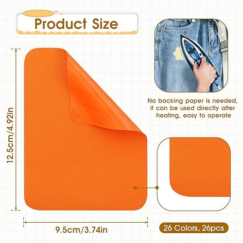 ZEYIYER Lot de 26 patchs thermocollants en tissu de coton pour réparation de vêtements, chapeaux, sacs, chaussures, 9,5 x 12,5 cm - Nail Gallerys