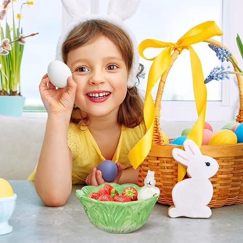 Bol Enfant En CéRamique 5.89 Pouces Avec Lapin Et Chou Vert, Vaisselle De Dessin Animé Pour Enfants, IdéAl Pour RéUnions De Famille Et Restaurants - Nail Gallerys