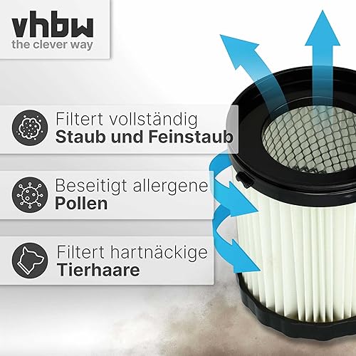 vhbw Lot de 3x filtres à cartouche compatible avec Bosch GAS 18V-10 L aspirateur à sec ou humide - Filtre plissé, papier/plastique, blanc - Nail Gallerys