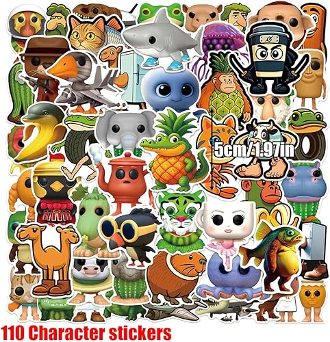 Gxlaihly 55 Pièces Tung Tung Sahur Autocollants de personnages,Italian Brainrot Figure,Italian Brainrot BRR BRR Patapim,pour bagages, scrapbooking (55 Autocollant de caractère) - Nail Gallerys