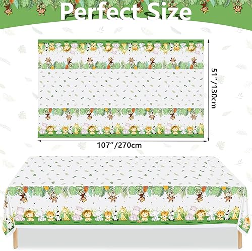 Lot De 4 Nappes en Plastique À Imprimé Animal, Décorations De Fête d'anniversaire pour Garçons Et Enfants, 130 X 270 Cm - Nail Gallerys