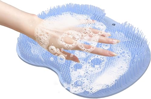 Qkbuza Mat à l'épreuve du Pied, Tapis de Douche d'époudeur à Pied | Tampon de Lave-Glace arrière Mural - Mat d'époudeur de Salle de Bain Non gaspillé sans Glissement pour Dos, Bras, Pied, idéal pour - Nail Gallerys