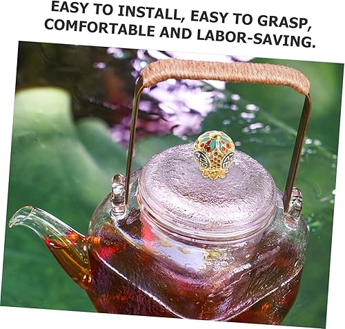 SHINEOFI poignée du couvercle de la théière antique remplacement ancien universel petit couvercle poele boutons vintage bouton de couvercle de théière poignée de casserole amovible alliage - Nail Gallerys