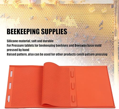 Luqeeg Moule de Feuille de Presse de Cire d'abeille 2Pcs, Moule de Feuille de Presse de Base de Ruche de Base de Silicone - Moule de Presse à Cire Beehive - Fournitures Apicoles, Orange - Nail Gallerys