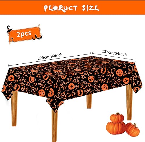LIVESTN 2 pièce Halloween Nappe Nappe d'horreur d'halloween Nappe décorative Halloween rectangulaire imperméable des modèles thématiques d'halloween pour Cuisine Dinning Décor de Table de Table (B) - Nail Gallerys