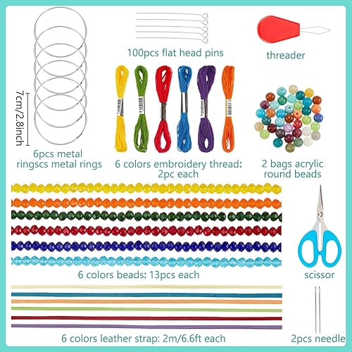 WEBEEDY 12 Kit Petits Attrape-Rêves Kit Couleur Attrape-Rêves Faits à la Main avec Instructions pour Adultes Débutant Kit de Fabrication d'Ornements Suspendus pour Décoration de Chambre,Voiture et Sac - Nail Gallerys