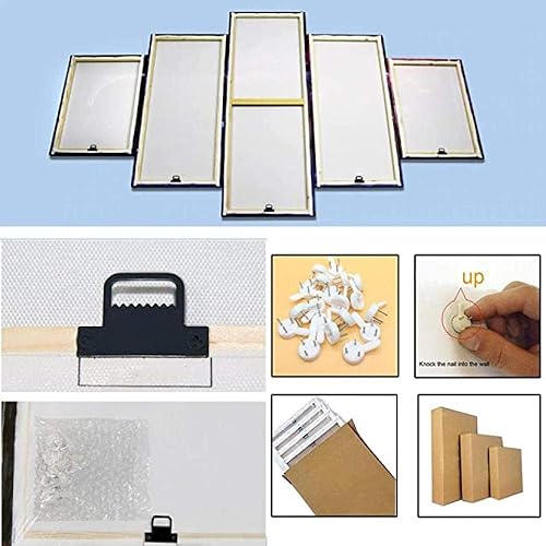 QZWXEC® Naruto Kakashi Sasuke Anime imprimé Tableau Multi Panneau 5 Parties Tableau Murale Impression sur Toile Intissee 5 Parties Abstrait Chambre Salle Décoration Moderne 100x55cm avec Cadre - Nail Gallerys