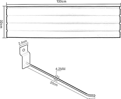 DGAMHF Étagère De Rangement Panneau À Lattes, Support Mural Robuste en PVC avec 10 Crochets, Panneaux Muraux À Lattes Imbriquées, Étagère De Rangement Murale for Garage(Black/2pcs,120x31cm) - Nail Gallerys