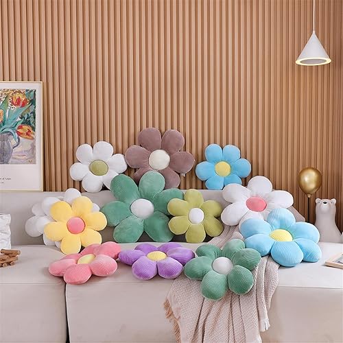 LANFIRE Coussin de jeté de fleurs, coussin de sol, en forme de fleur, lit, canapé, chaise, coussin de jeté (40 x 40 cm, vert) - Nail Gallerys