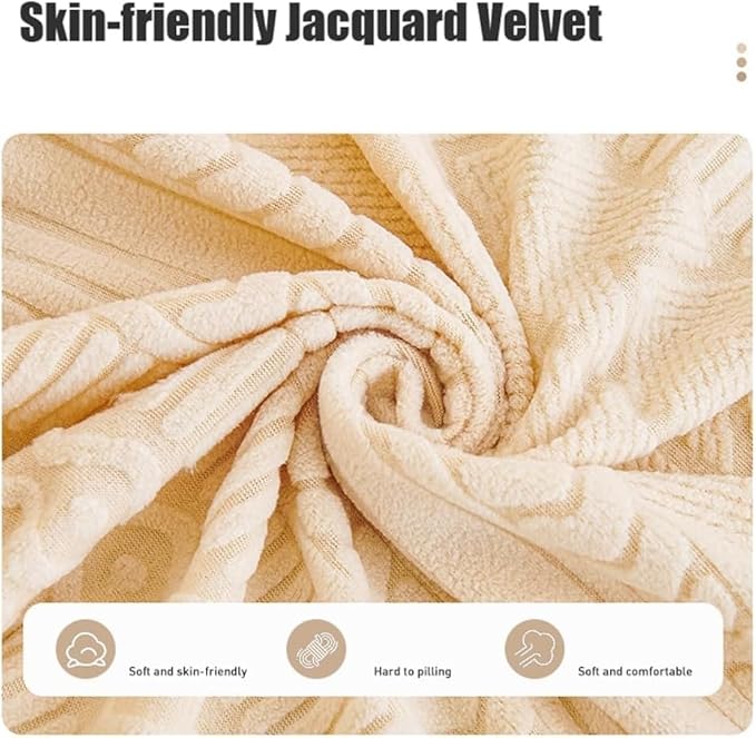 WZDD Housse de Canapé Extensible 5 Places, Universelle Housse Canapé avec Accoudoirs, Housse Canape Velours Jacquard épais et élégante, Anti-dérapante Housse Protection Canapé Couvre (Color : Beig) - Nail Gallerys