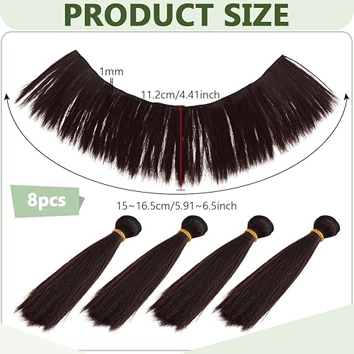 BENECREAT 8 perruque Longue et Droite Poupée Perruque Noir Cheveux de Poupée Trames de Cheveux de Poupée Perruques de Remplacement de Cheveux de Poupées pour la Bricolage de Cheveux de Poupée - Nail Gallerys