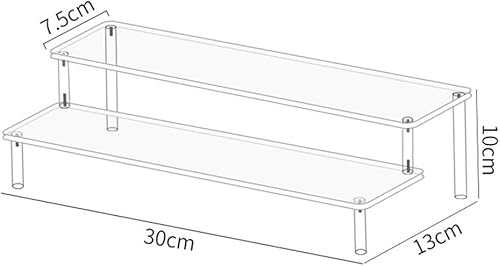Emiif Présentoir transparent en acrylique pour cupcakes, desserts, figurines, maquillage, parfum, bureau, commode et coiffeuse (2 niveaux) - Nail Gallerys
