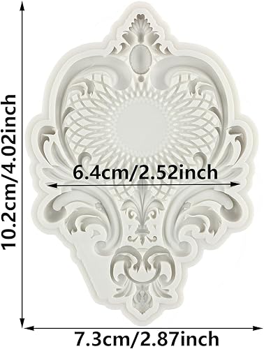 MINFEIDMS Moules À Fondant Baroques Bordure De Défilement Dentelle Moules En Silicone Fioritures Moules À Chocolat Moule À Fleurs En Relief Moule En Filigrane Sculpté En 3D Pour La Décoration Gâteaux - Nail Gallerys