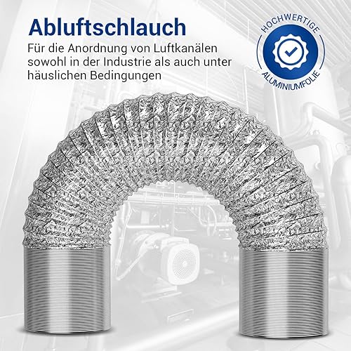 VIOKS Tuyau d'évacuation d'air flexible de 5 m pour hotte aspirante - Raccordement : 100 mm - Longueur : 5 m - Matériau : aluminium [kitchen] - Nail Gallerys