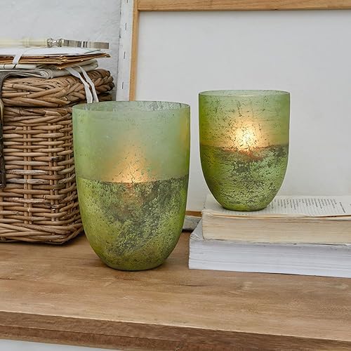 Loberon Lot de 2 photophores Bessens, Vert - Nail Gallerys