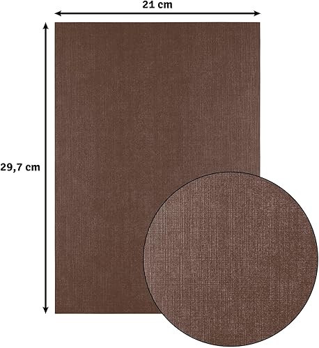 Florence Papier Cartonné en Lin Marron 250 g – Papier Scrapbooking A4 – Bear – Papier Cartonné Couleur – Invitations Élégantes, Boîtes-Cadeaux et Projets Artistiques - Nail Gallerys
