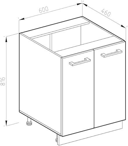 Vicco Meuble Bas Universel R-Line, Rouge Bordeaux Haute Brillance/Blanc, 30 cm avec Porte, sans Plan de Travail - Nail Gallerys