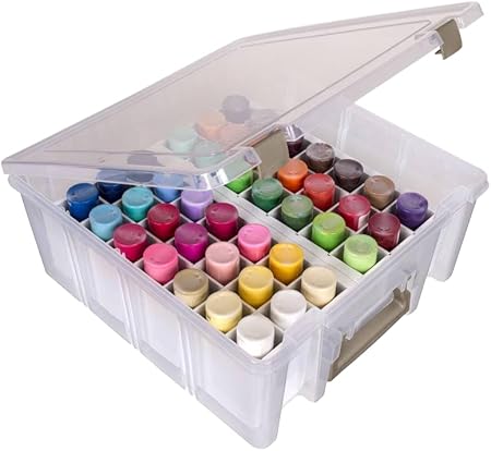 ArtBin Super sacoche, plastique polypropylène, transparent et doré, double profondeur - Nail Gallerys
