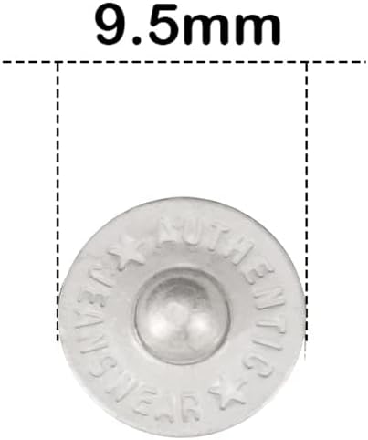 Trimming Shop 9.5mm Cuivre Jean Rivets Jeans Bouton Pièce de Rechange Lavable pour Maroquinerie Décoration,DIY Projets, 10 Pièces - Métalisé, 100 - Nail Gallerys