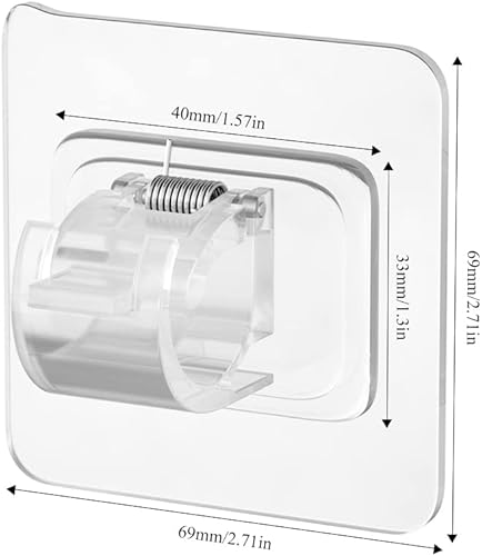 Neikafan 6 Pièces Supports Pas Perçage sans Clou Support Rideau sans Percage Crochets Auto Adhésifs Tringle à Rideau pour la Maison et l'hôtel Support 1-2,2 cm Crochets Support Rideau (Transparent) - Nail Gallerys