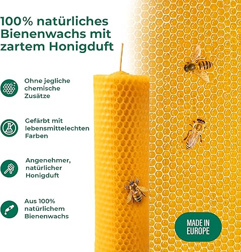 Kit de bricolage de bougies en cire d'abeille - 10 plaques de cire d'abeille 20 x 12 cm - Bougies naturelles - Pour enfants - Respectueux de l'environnement - Pour la maison et l'école - Noir - Nail Gallerys