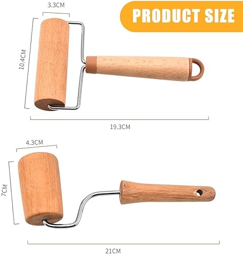 RoxNvm rouleau a patisserie, 2 pièces de rouleau à pâte, rouleau à pâte en bois Convient pour étaler la pâte à la main, les pizzas, les desserts et les peaux de quenelles (avec trou de suspension) - Nail Gallerys