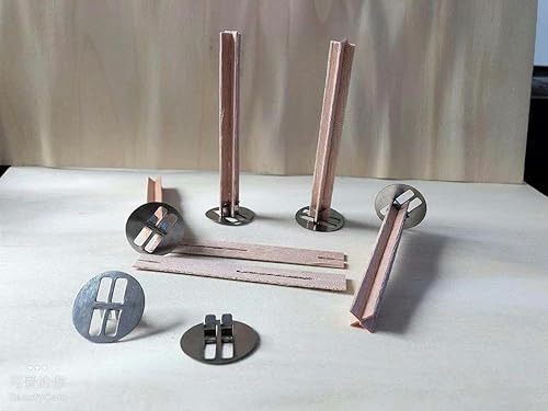 ZENZDS 10 Ensembles 20-120 * 10MM Croix Grandes mèches en Bois pour la Fabrication de Bougies avec Support de mèche en métal Bougies de soja sans fumée mèche en Bois craquelé - Nail Gallerys