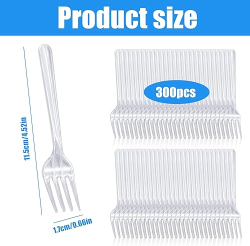 LIMPAC 300 Pièces Fourchettes Transparentes Réutilisables Fourchettes en Plastique Fourchette Dessert pour Les Activités D'anniversaire Les Fêtes Les Mariages - Nail Gallerys