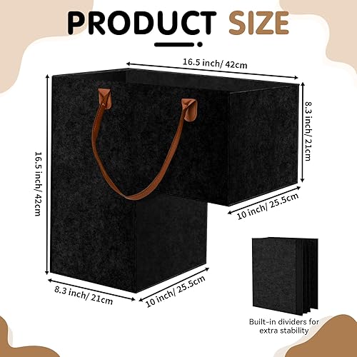 YAOZUP Panier d'escalier, Panier Organisateur d'escalier en Feutre, Panier d'escalier en Forme de L Pliable avec Poignées en Similicuir, Organiseur d'escalier pour Décoration Maison (Noir) - Nail Gallerys