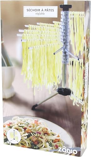 Zôdio - Séchoir a Pâtes Réglable en Plastique - Pour Pâtes Fraîches - Ajustable & Facile a Nettoyer - Rangement Compact - Nail Gallerys