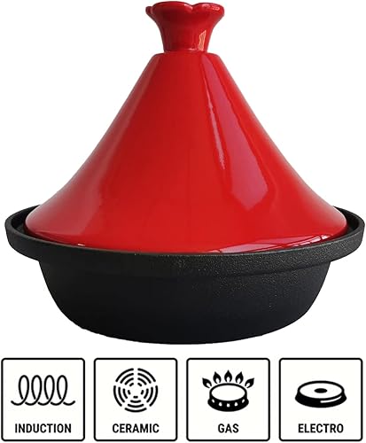 Marrakech Tajine Marrakech Marracesch Marmite à tajine en fonte 2 l pour 4 à 6 personnes Compatible induction et tous types de plaques de cuisson - Nail Gallerys
