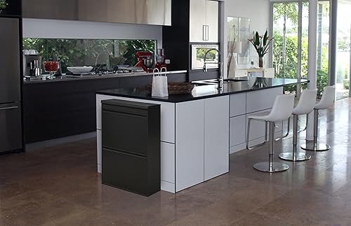 ARREGUI Top CR621-B Poubelle de Recyclage Cuisine 4 Bacs | 4 x 17 L (68 L) | Poubelle de Tri Sélectif 4 Compartiments et Plateau de Rangement Supérieur | Meuble Poubelle 4 Seaux | Sac Poubelle | blanc - Nail Gallerys