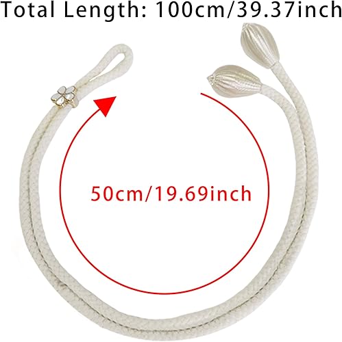 6 Pcs Embrasse pour Rideaux, Embrasse Rideau, Attaches de Rideaux de Corde de Rideau Tricotées, Curtain Tie Backs Réglables pour Décoration Intérieure et Extérieure Accessoires(Beige) - Nail Gallerys