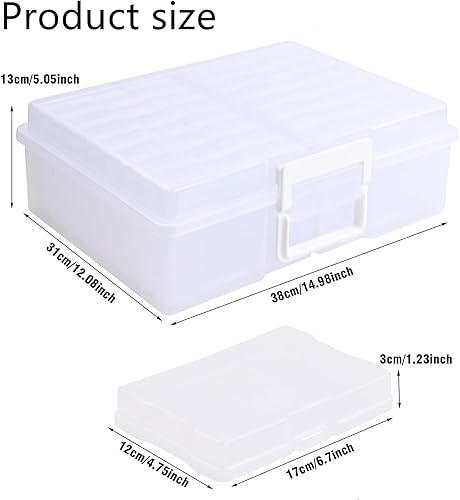 AONAT Boîtes de Rangement Photos Boite Photo Rangement avec 16 Étuis Intérieurs Grande Boîte de Rangement & Organisateur de Photos, Boîte de Rangement pour Cartes, Photos, Fournitures de Bureau - Nail Gallerys