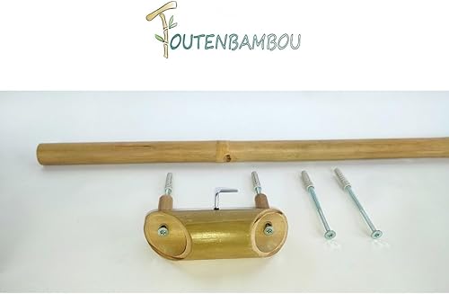 Kit complet de 2 mètres tringle à rideau en bambou - Nail Gallerys