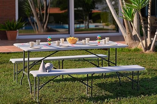 KG KITGARDEN Table, Multicolore, 180x70x74 cm - Blanco - Nail Gallerys