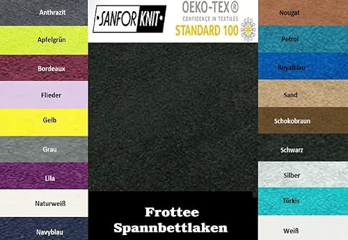 Exklusiv Heimtextil Drap-housse en tissu éponge avec élastique, anthracite, 60 - 70 x 140 cm - Nail Gallerys