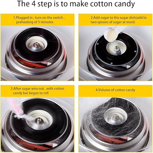 Machine à Barbe à Papa Electrique 450W ~ 500W, avec 1 cuillère à café + 10 bâtonnets de barbe à papa - Nail Gallerys