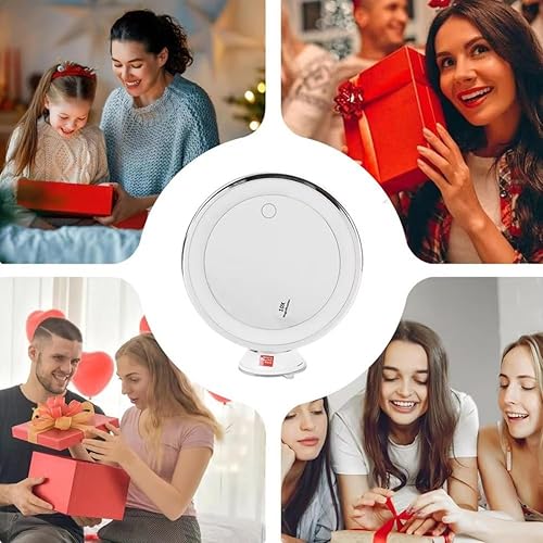 PACHHK Miroir de maquillage flexible col de cygne avec lumière LED Grossissement 10X Ventouse Lumière diffuse et 360 degrés - Nail Gallerys