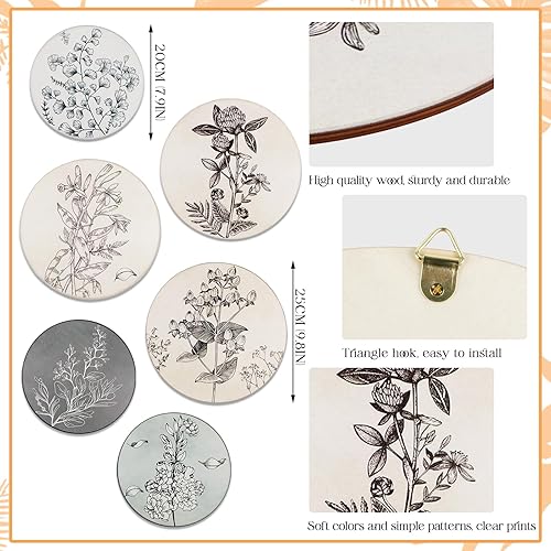 YiYa 6 Pièces Décoration Murale Bohème en Bois Décoration Murale de Salon Suspendue Décoration Murale Moderne en Bois Salon Pour Mural Art Déco Chambre à Coucher, Salon Ferme Nursery - Nail Gallerys