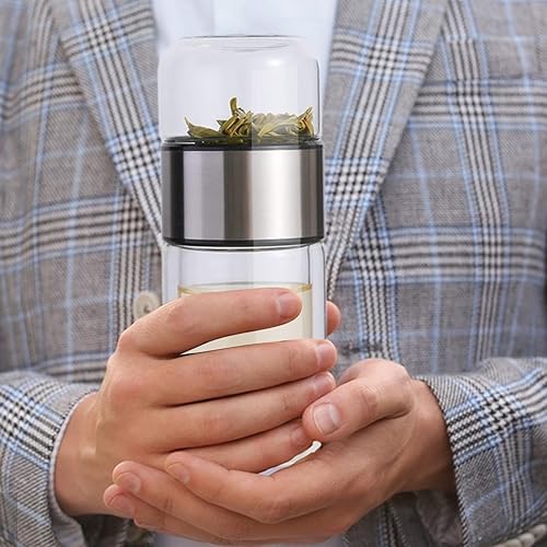 Générique Bouteille de thé infusifie, machine à thé intelligente 3 en 1, bouteille d'infuseur à thé en verre isolant double couche, tasse à thé avec infuseur pour thé en feuilles - Nail Gallerys