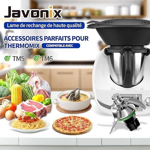 Javonix Couteau pour Vorwerk Thermomix TM31, Lame de rechange SUS304 avec joint, couteau de mixage accessoires robot culinaire - Couteau TM31, Universel, robuste et résistant - Nail Gallerys