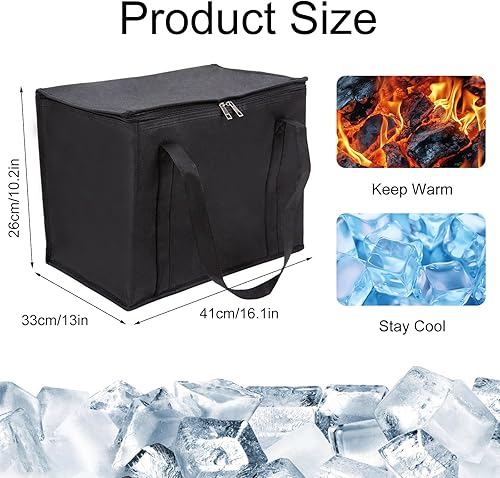 Grand Sac Isotherme Courses,Bag isotherm Pliable,Sac isotherme 35L,avec Couvercle et Poignées Renforcées,Bag Thermique Réutilisable,pour Les Courses/à Pique Nique - Nail Gallerys