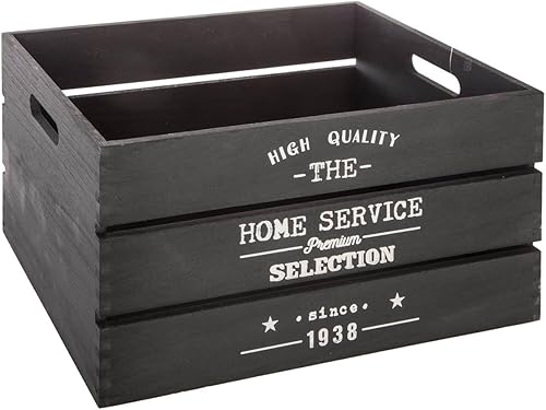 Atmosphera - Set de 6 caisses cagettes Facto - Bois - Noir - Nail Gallerys