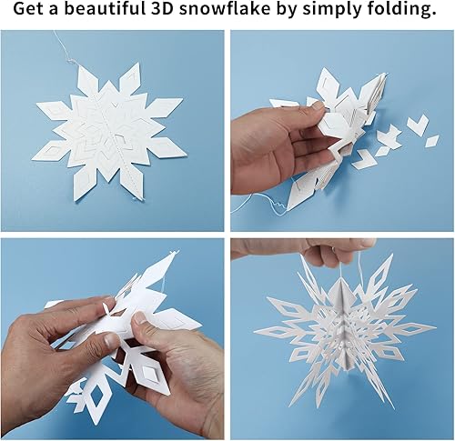 RLAVBL 15 Décoration de Noël en Flocons de Neige Suspendus, Pendentif Noël Flocons de Neige Blancs en 3D pour Décorer Le Sapin de Noël, Les Anniversaires et Les Fêtes - Nail Gallerys