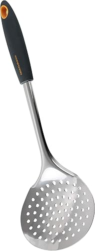 Fackelmann 25201 Soft Écumoire Acier Inoxydable Gris/Orange/Argent 34 x 11,4 x 2,9 cm - Nail Gallerys