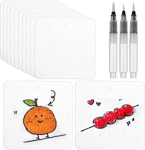 Lot de 10 feuilles de papier de peinture en mousse avec 3 stylos à eau, pour les loisirs créatifs, les enfants - Nail Gallerys
