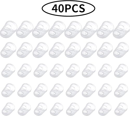 Protecteurs de Bout du Doigt de Guitare Protège-Doigts de Bouts Antidérapants Capsules de Protection des Doigts pour Instruments à Cordes Comptage Couture Paperasse, 5 Tailles (40 Pièces, Transparent) - Nail Gallerys